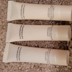 New flowerbomb lotion, shower gel, body cream trial sz